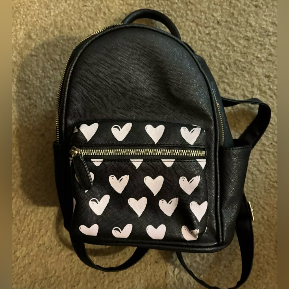 Mini Backpack Purse for Women Phone Bag Wallets Handbags Clutch Black W/ Pink